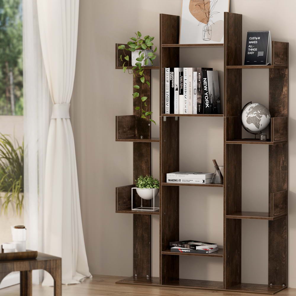 Artiss Tree-Shaped Bookshelf Romi Walnut