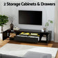 Thessaly 180cm TV Unit Entertainment Unit Storage Drawer RGB LED - Black