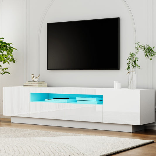 Thessaly 180cm TV Unit Entertainment Unit Storage Drawer RGB LED - White