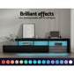 Trina 215cm TV Cabinet Entertainment Unit Stand RGB LED Gloss Furniture - Black