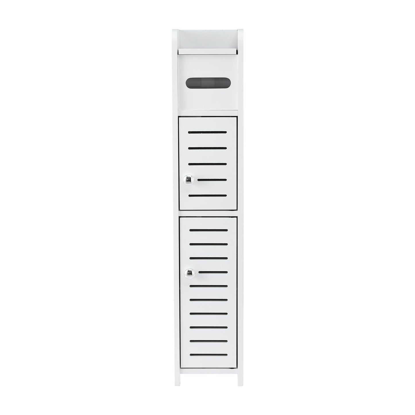 Bathroom Storage Cabinet 3-Tier Slim Toilet Paper Holder Organizer White
