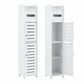 Set of 2 Bathroom Storage Cabinet 3-Tier Toilet Paper Holder Organizer White