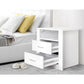 Set of 2 Eustache Bedside Tables with Shelf with 2 Drawers - White