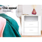 Set of 2 Eustache Bedside Tables with Shelf with 2 Drawers - White