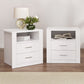 Set of 2 Eustache Bedside Tables with Shelf with 2 Drawers - White