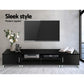Odell 190cm Entertainment Unit with Cabinets - Black
