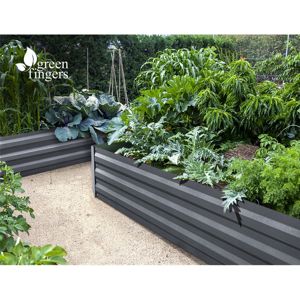 150x90cm Galvanised Steel Garden Bed - Aluminium Grey