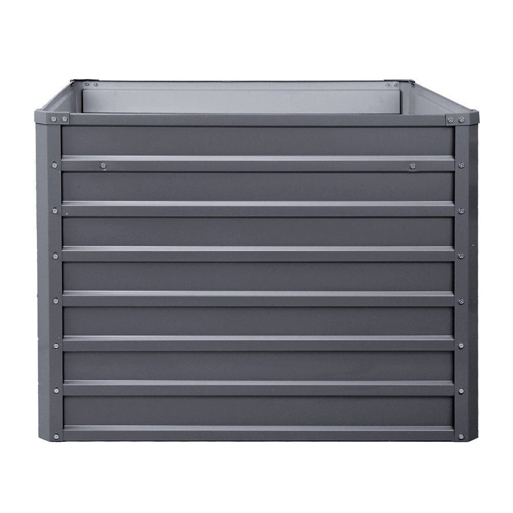 Set of 2 Garden Bed 100x100x77cm Planter Box Raised Container Galvanised