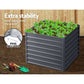Set of 2 Garden Bed 100x100x77cm Planter Box Raised Container Galvanised