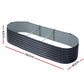 Garden Bed 240x80x42cm Oval Planter Box Raised Container Galvanised