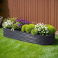 Garden Bed 240x80x42cm Oval Planter Box Raised Container Galvanised