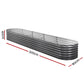 Garden Bed 320x80x42cm Oval Planter Box Raised Container Galvanised