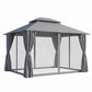 Instahut Gazebo 3x3m Canopy Outdoor Steel Frame Patio Tent Curtains Marquee Grey