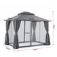 Instahut Gazebo 3x3m Canopy Outdoor Steel Frame Patio Tent Curtains Marquee Grey