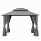Instahut Gazebo 3x3m Canopy Outdoor Steel Frame Patio Tent Curtains Marquee Grey
