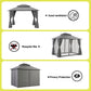 Instahut Gazebo 3x3m Canopy Outdoor Steel Frame Patio Tent Curtains Marquee Grey