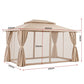 Instahut Gazebo 3x4m Canopy Outdoor Steel Frame Patio Tent Curtains Marquee Beige