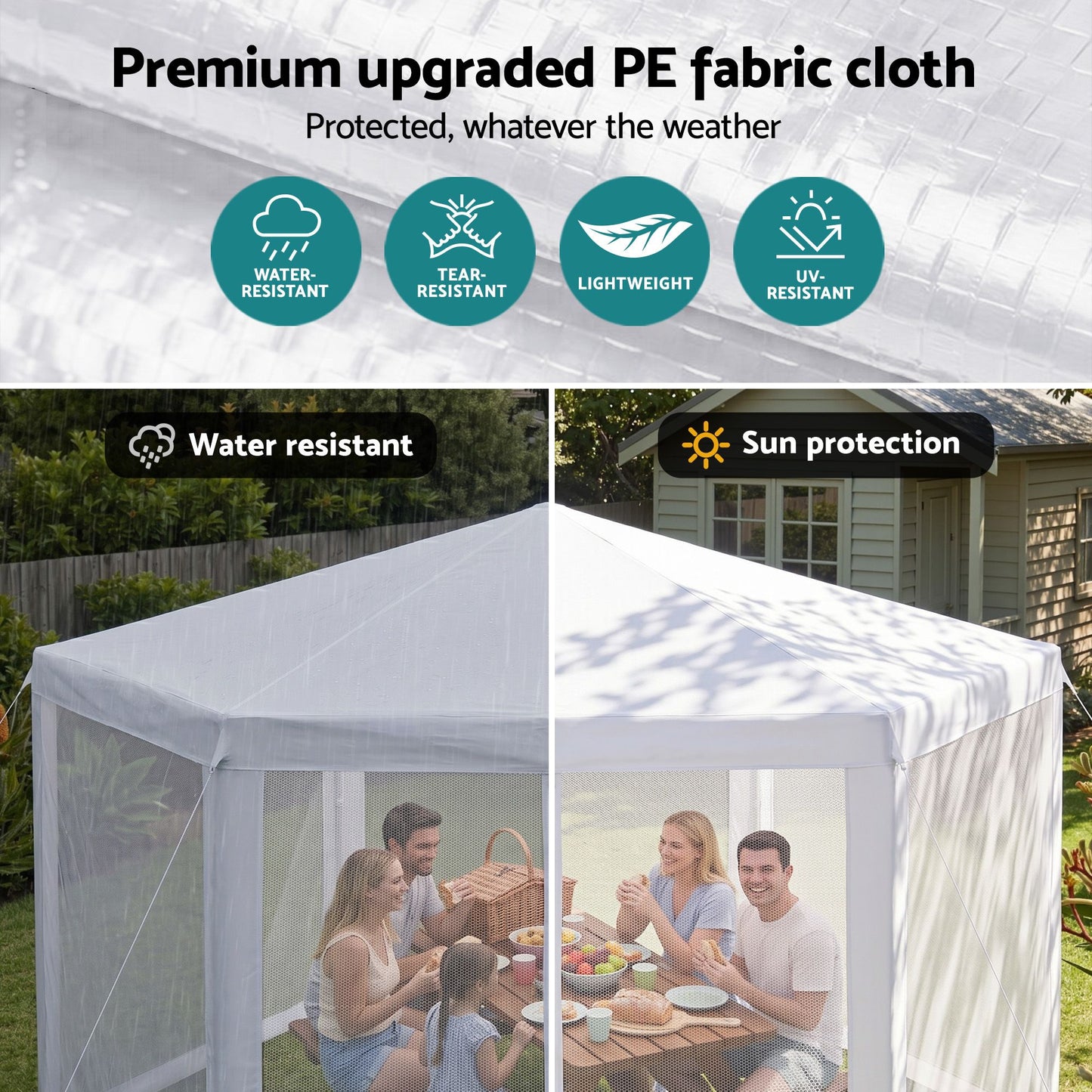 Instahut Gazebo 2x2m Marquee Wedding Party Tent Outdoor Camping Mesh Wall Canopy Shade Gazebos Navy
