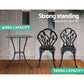 Ciaran 2-Seater Cast Aluminium Table Chair Patio 3-Piece Outdoor Setting - Black
