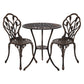 Ciaran 2-Seater Cast Aluminium Table Chair Patio 3-Piece Outdoor Setting - Bronze