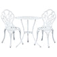 Ciaran 2-Seater Cast Aluminium Table Chair Patio 3-Piece Outdoor Setting - White