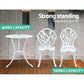 Ciaran 2-Seater Cast Aluminium Table Chair Patio 3-Piece Outdoor Setting - White