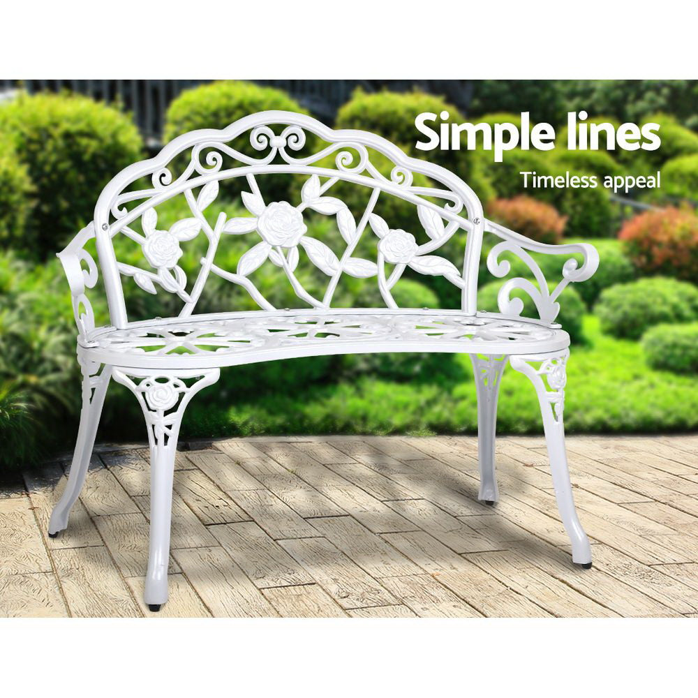 Cygnus Victorian Garden Bench - White