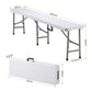 Folding Table 180cm Trestle HDPE Fold In Half - White