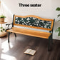Tavren Outdoor Garden Bench Seat 126cm Wooden Cast Iron 3 Seater Patio Furniture Natural