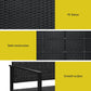 Outdoor Garden Bench Seat Rattan Chair Steel Patio Furniture Park Black