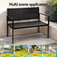 Outdoor Garden Bench Seat Rattan Chair Steel Patio Furniture Park Black