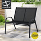 Rylen Garden Bench Seat Steel Outdoor Patio Park Lounge Backyard Chair Black