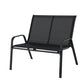 Rylen Garden Bench Seat Steel Outdoor Patio Park Lounge Backyard Chair Black