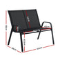 Rylen Garden Bench Seat Steel Outdoor Patio Park Lounge Backyard Chair Black
