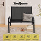 Rylen Garden Bench Seat Steel Outdoor Patio Park Lounge Backyard Chair Black