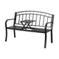 Korian Outdoor Garden Bench Seat Loveseat Steel Foldable Table Patio Furniture Black