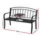 Korian Outdoor Garden Bench Seat Loveseat Steel Foldable Table Patio Furniture Black