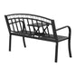 Korian Outdoor Garden Bench Seat Loveseat Steel Foldable Table Patio Furniture Black
