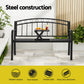 Korian Outdoor Garden Bench Seat Loveseat Steel Foldable Table Patio Furniture Black