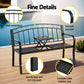Korian Outdoor Garden Bench Seat Loveseat Steel Foldable Table Patio Furniture Black