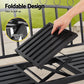 Korian Outdoor Garden Bench Seat Loveseat Steel Foldable Table Patio Furniture Black