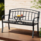 Korian Outdoor Garden Bench Seat Loveseat Steel Foldable Table Patio Furniture Black