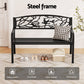 Merrick Outdoor Bench Seat Garden Steel Outdoor Furniture 3 Seater Park Black