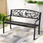Merrick Outdoor Bench Seat Garden Steel Outdoor Furniture 3 Seater Park Black