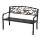 Merrick Outdoor Bench Seat Garden Steel Outdoor Furniture 3 Seater Park Bronze