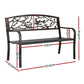 Merrick Outdoor Bench Seat Garden Steel Outdoor Furniture 3 Seater Park Bronze
