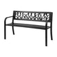 Elsen Outdoor Garden Bench Seat Outdoor Furniture Steel 2 Seater Park Black