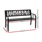 Elsen Outdoor Garden Bench Seat Outdoor Furniture Steel 2 Seater Park Black