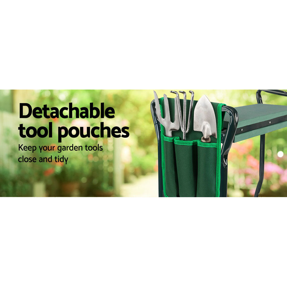 Garden Kneeler 3-in-1 Padded Seat Stool Outdoor Bench Knee Pad Foldable