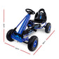 Kids Pedal Go Kart Car Ride On Toys Rubber Tyre Racing Bike Adjustable Seat - Blue
